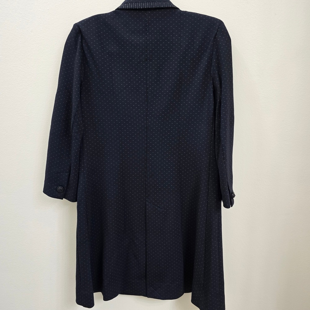 Cabi Sunday Topper Coat Navy Blue Micro Dot Pinstripe Trim Jacket 5658 Womens XS - Picture 3 of 6